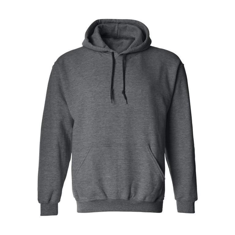 Erkek 3 İplik Pamuklu Kapüşonlu Cepli Oversize Hoodie Sweatshirt - Füme