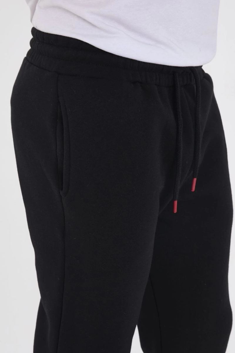 Erkek Üç İplik Basic Eşofman Pantolon - Siyah
