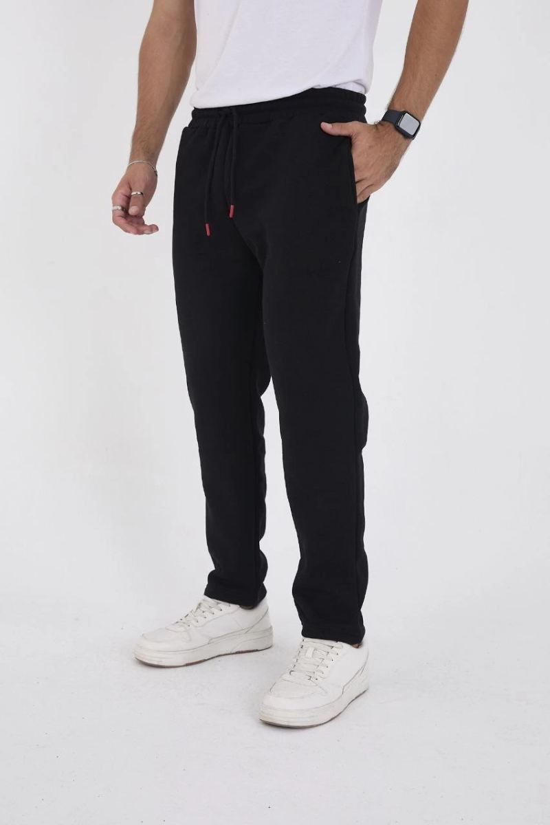 Erkek Üç İplik Basic Eşofman Pantolon - Siyah